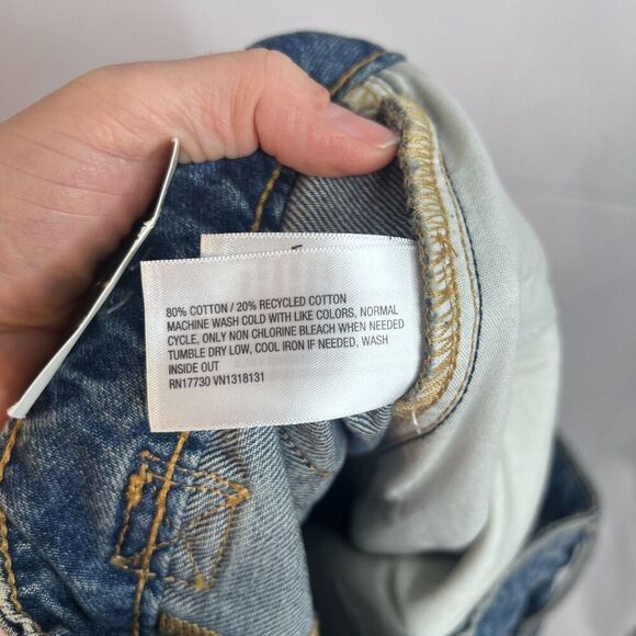 Wild Fable NWT Mid Rise Baggy Denim Jean Slouchy Back Cinch Tab Size 4/29 - Picture 10 of 11